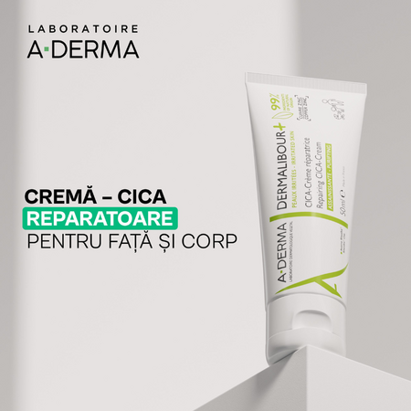 Crema reparatoare si purifianta pentru piele iritata Dermalibour+ Cica, 50 ml, A-Derma 743147
