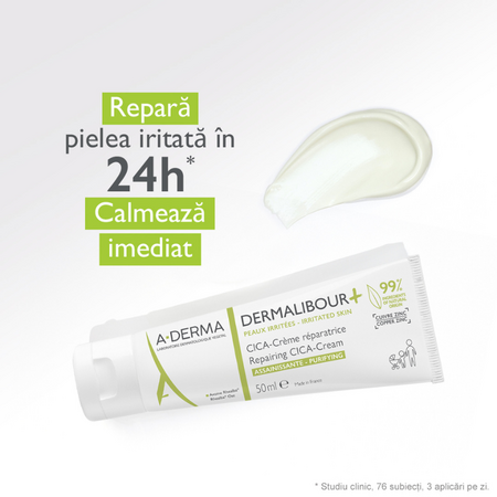 Crema reparatoare si purifianta pentru piele iritata Dermalibour+ Cica, 50 ml, A-Derma 743144