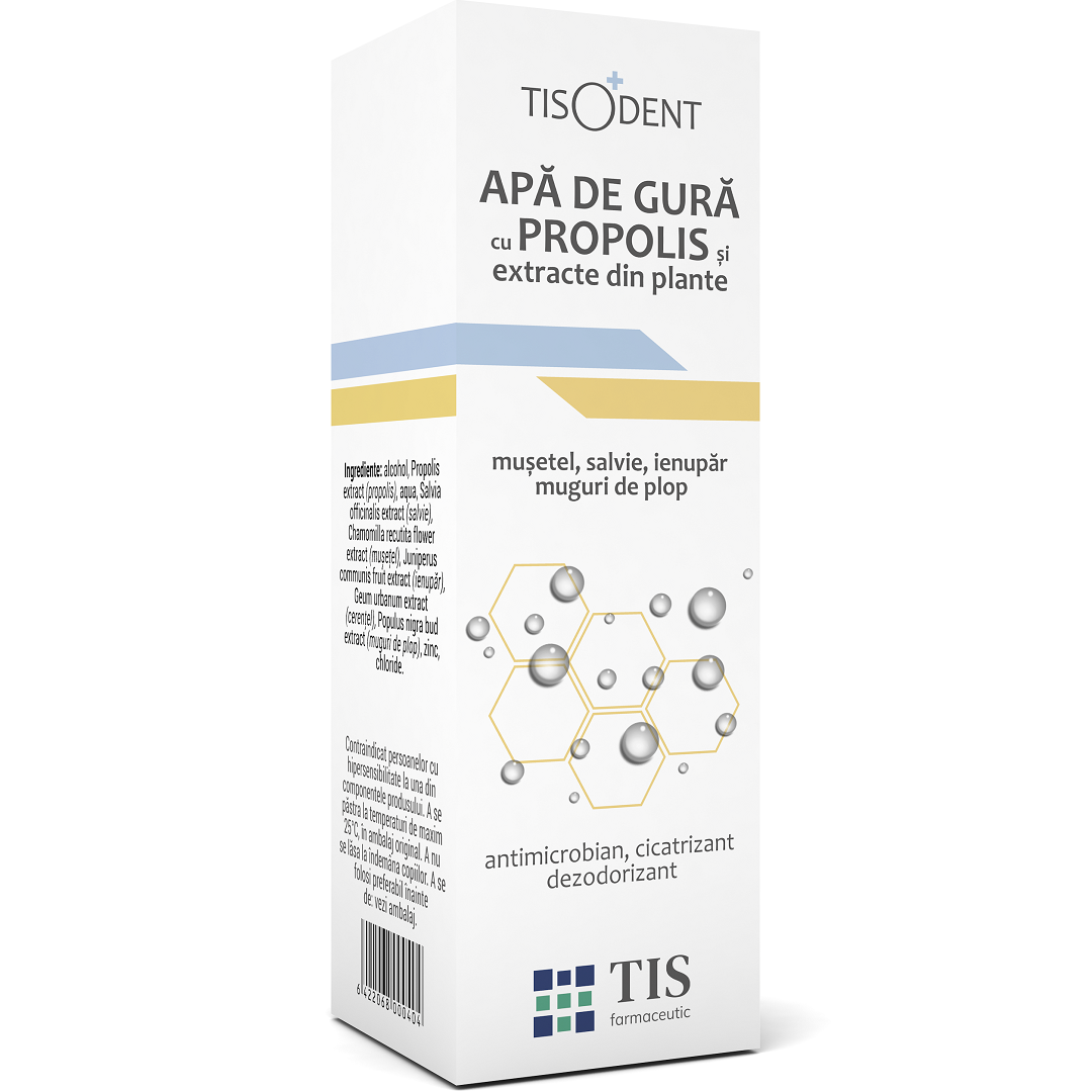 Apa de gura cu propolis Tisodent, 20 ml, Tis Farmaceutic