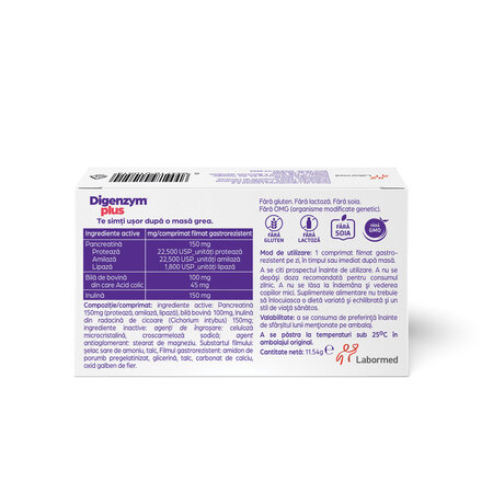 Digenzym plus, 20 comprimate filmate, Labormed 617260