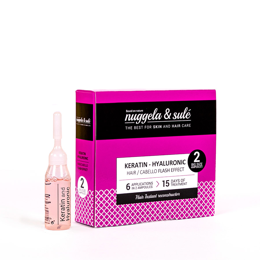 Fiole tratament pentru repararea instanta a parului Keratin Hyaluronic, 2 bucati, Nuggela&Sule