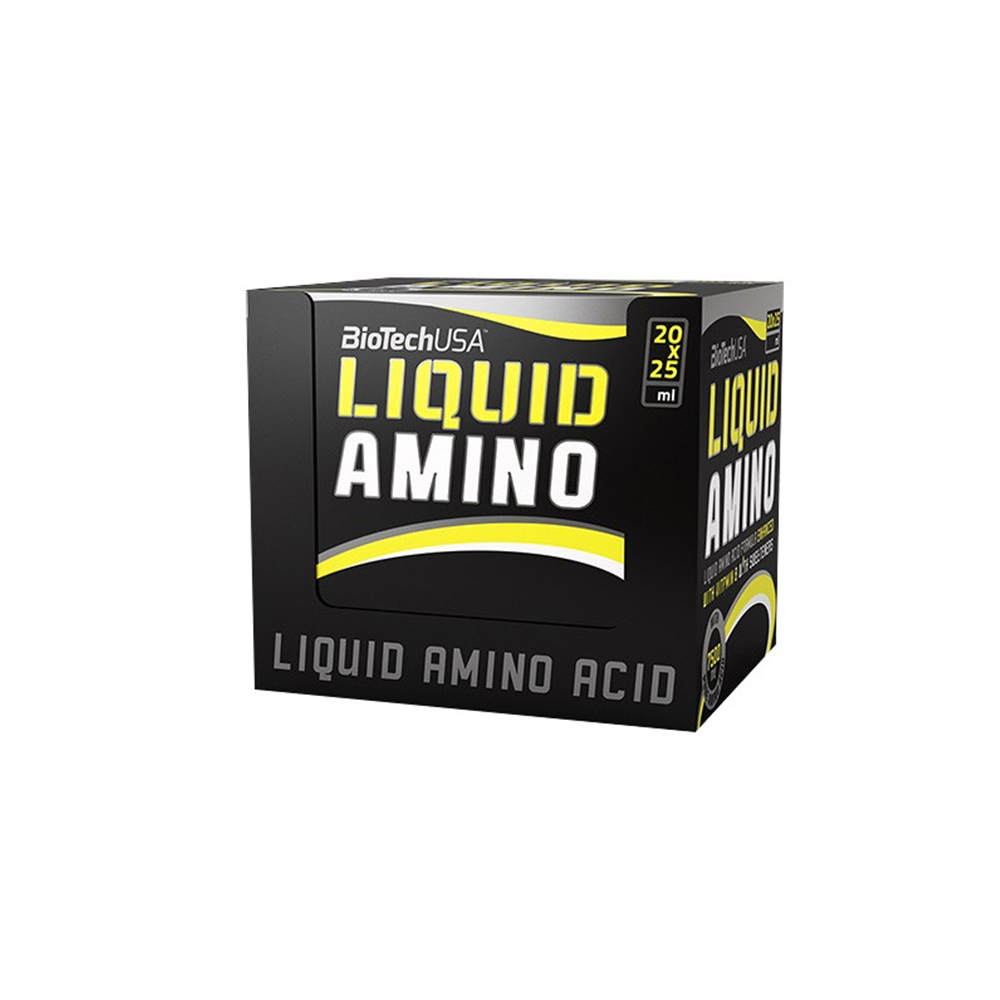 Aminoacizi cu aroma de portocala Liquid Amino, 20 fiole x 25 ml, Biotechusa