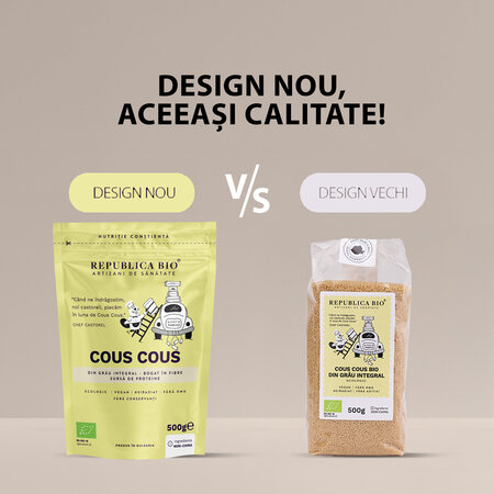 Cous Cous Bio din grau integral, 500 g, Republica Bio 701995