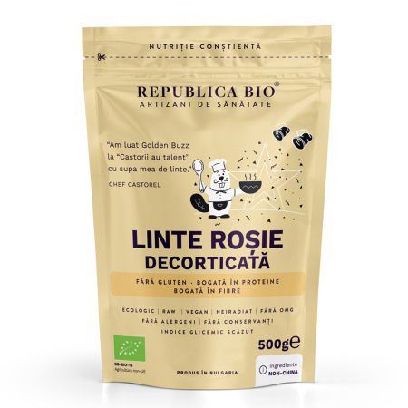 Linte rosie Bio decorticat, 500 g, Republica Bio