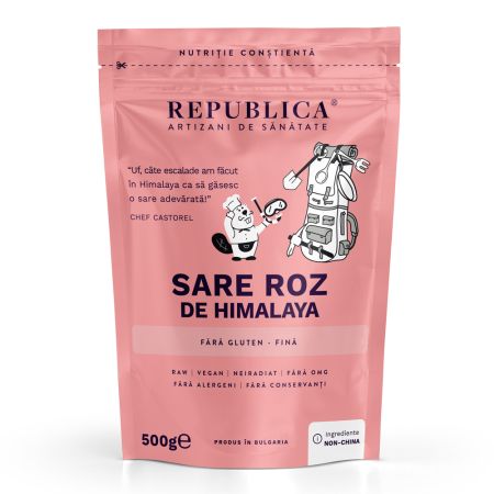 Sare fina roz de Himalaya Bio, 500 g, Republica Bio