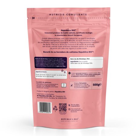 Sare fina roz de Himalaya Bio, 500 g, Republica Bio 701984