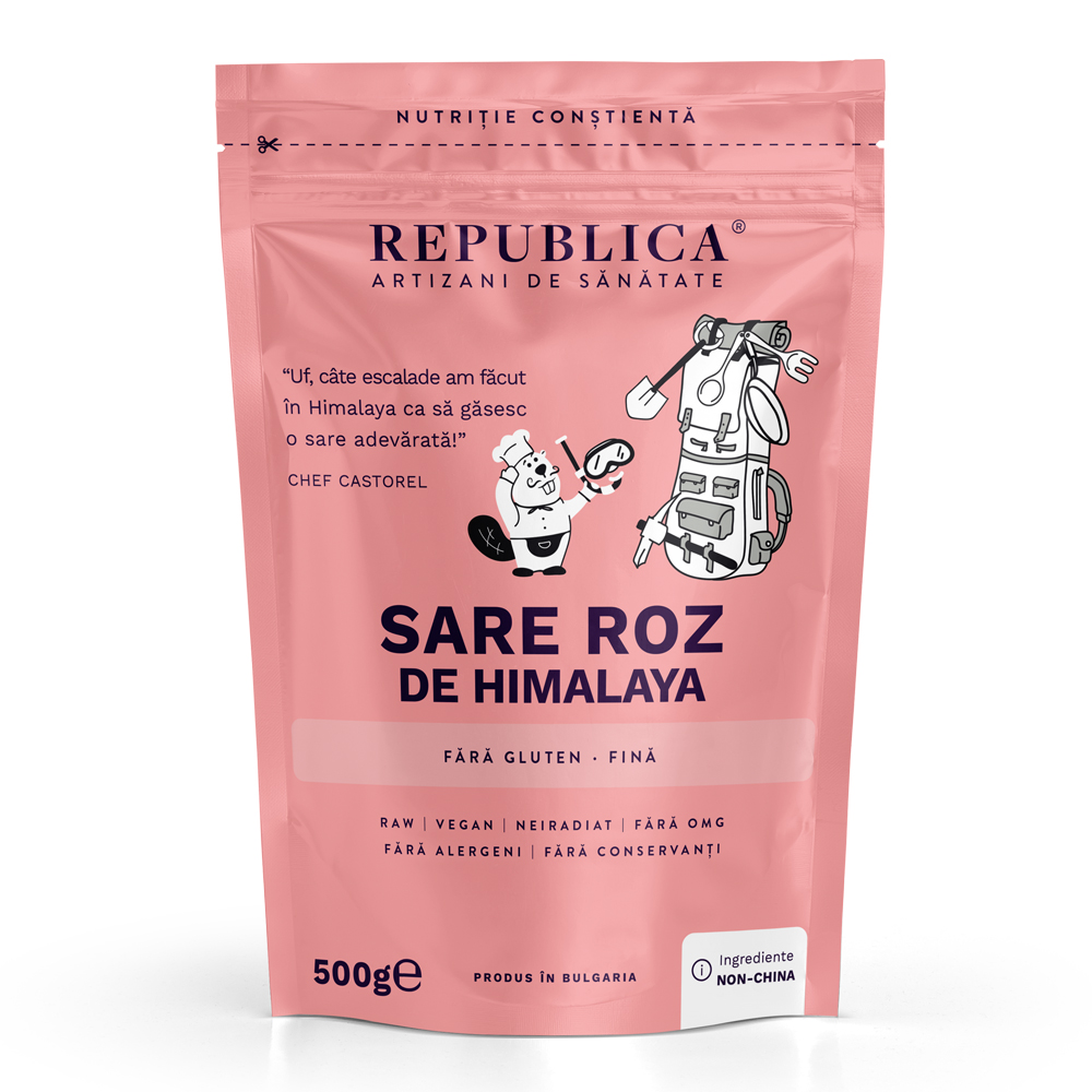 Sare fina roz de Himalaya Bio, 500 g, Republica Bio