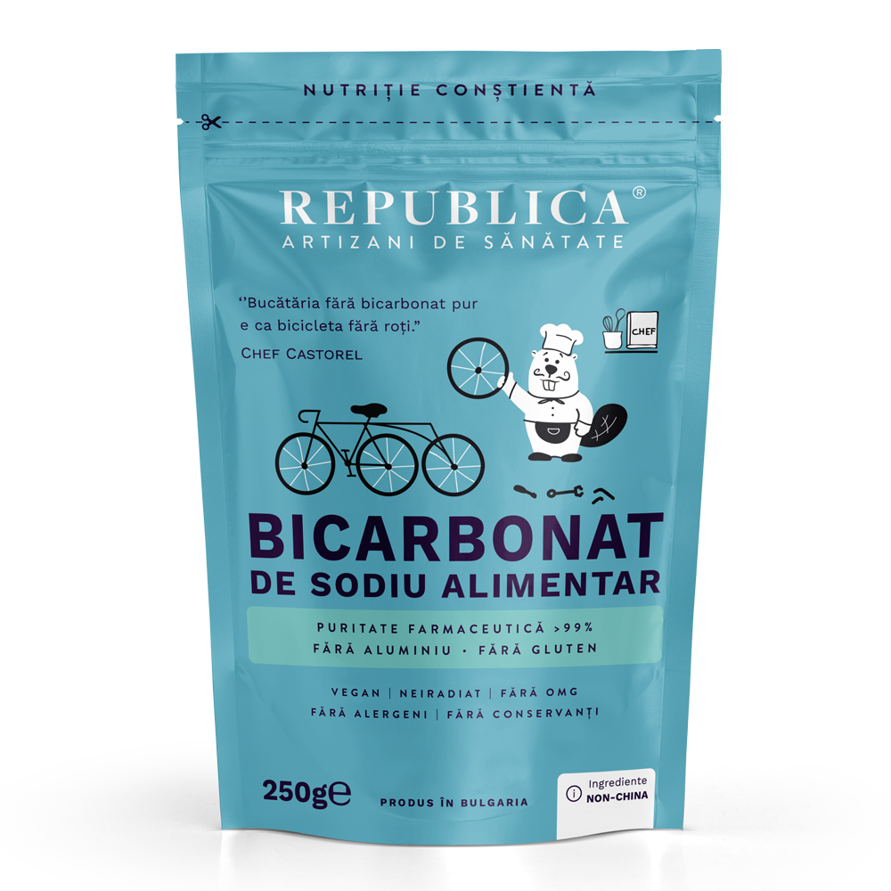 Bicarbonat de sodiu alimentar Bio fara aluminiu, 250 g, Republica Bio