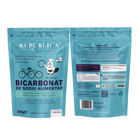 Bicarbonat de sodiu alimentar Bio fara aluminiu, 250 g, Republica Bio 701971