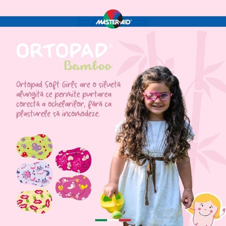 Ocluzor copii ORTOPAD SOFT Girls Master-Aid Medium, 76x54 mm, 20 bucati, Pietrasanta Pharma 669271