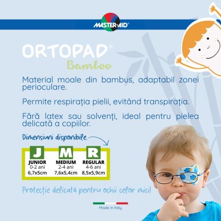 Ocluzor pentru copii Soft Medium Boys Ortopad Master-Aid, 76x54 mm, 20 bucati, Pietrasanta Pharma 669251