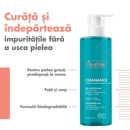 Gel de curatare pentru ten gras cu tendinta acneica Cleanance, 400 ml, Avene 610394