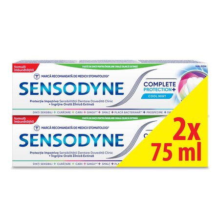 Pachet Pasta de dinti Complete Protection, Cool Mint, 75 ml + 75 ml, Sensodyne