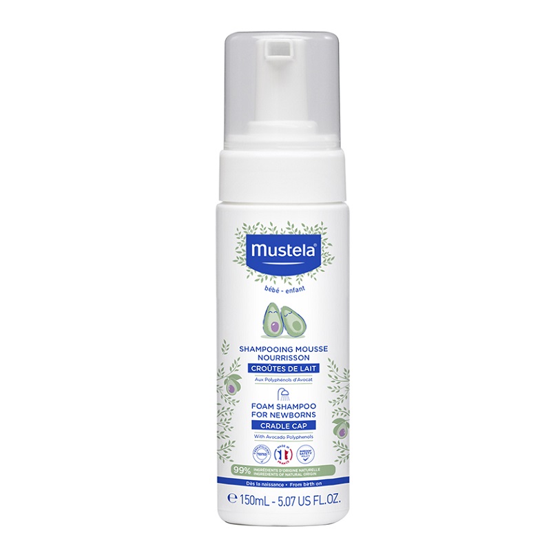 Sampon spuma pentru nou-nascuti, 150 ml, Mustela