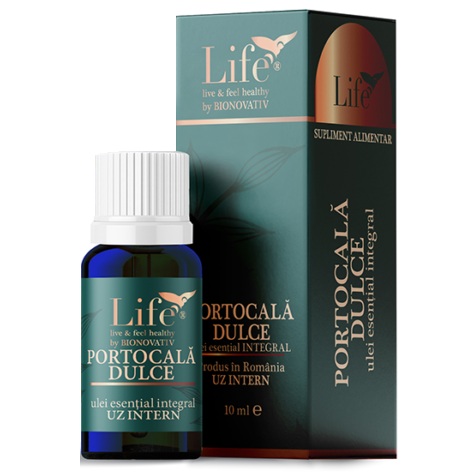 Ulei esential integral de portocala dulce Life, 10 ml, Bionovativ