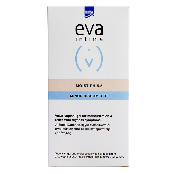 Gel vulvo-vaginal pentru hidratare si ameliorarea simptomelor de uscaciune Eva Intima Moist pH 5.5, 9 aplicatoare vaginale, Intermed 