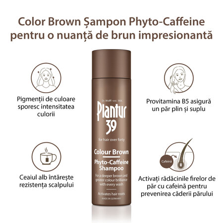 Sampon colorant Color Brown Phyto-Caffeine Plantur 39, 250 ml, Dr. Kurt Wolff 721625