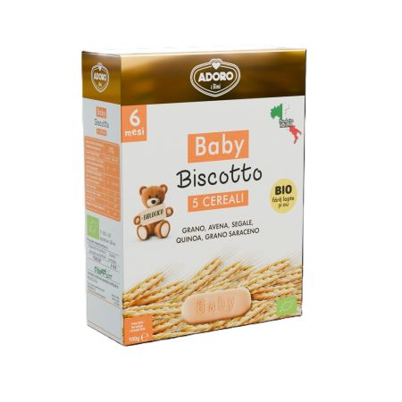Eticheta Produs Biscuiti cu 5 cereale Bio, 100 g, Adoro Bimbi