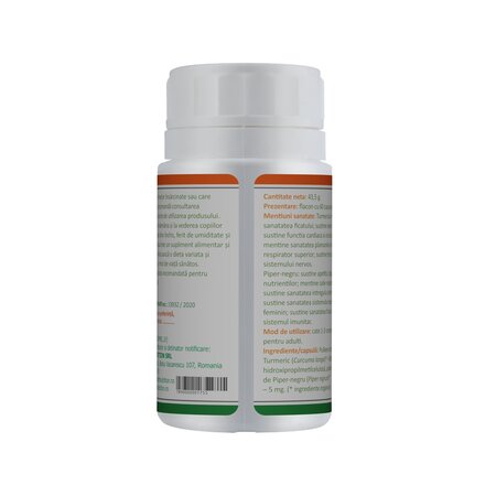 Curcumin Organic + Piperina, 60 capsule, Health Nutrition 705255