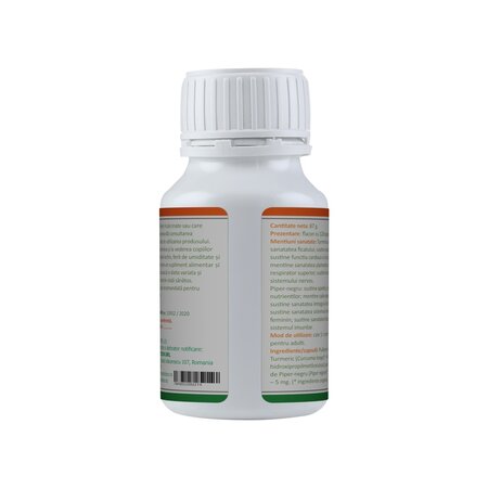 Curcumin Organic + Piperina, 120 capsule, Health Nutrition 705314