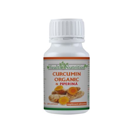 Curcumin Organic + Piperina, 120 capsule, Health Nutrition