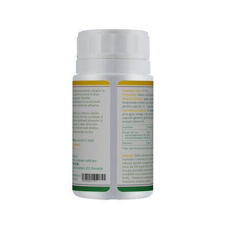 Omega3 ulei de peste 500 mg + Vitamina E 5 mg, 60 capsule moi, Health Nutrition 705161