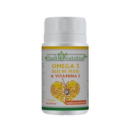 Omega3 ulei de peste 500 mg + Vitamina E 5mg, 60 capsule moi, Health Nutrition