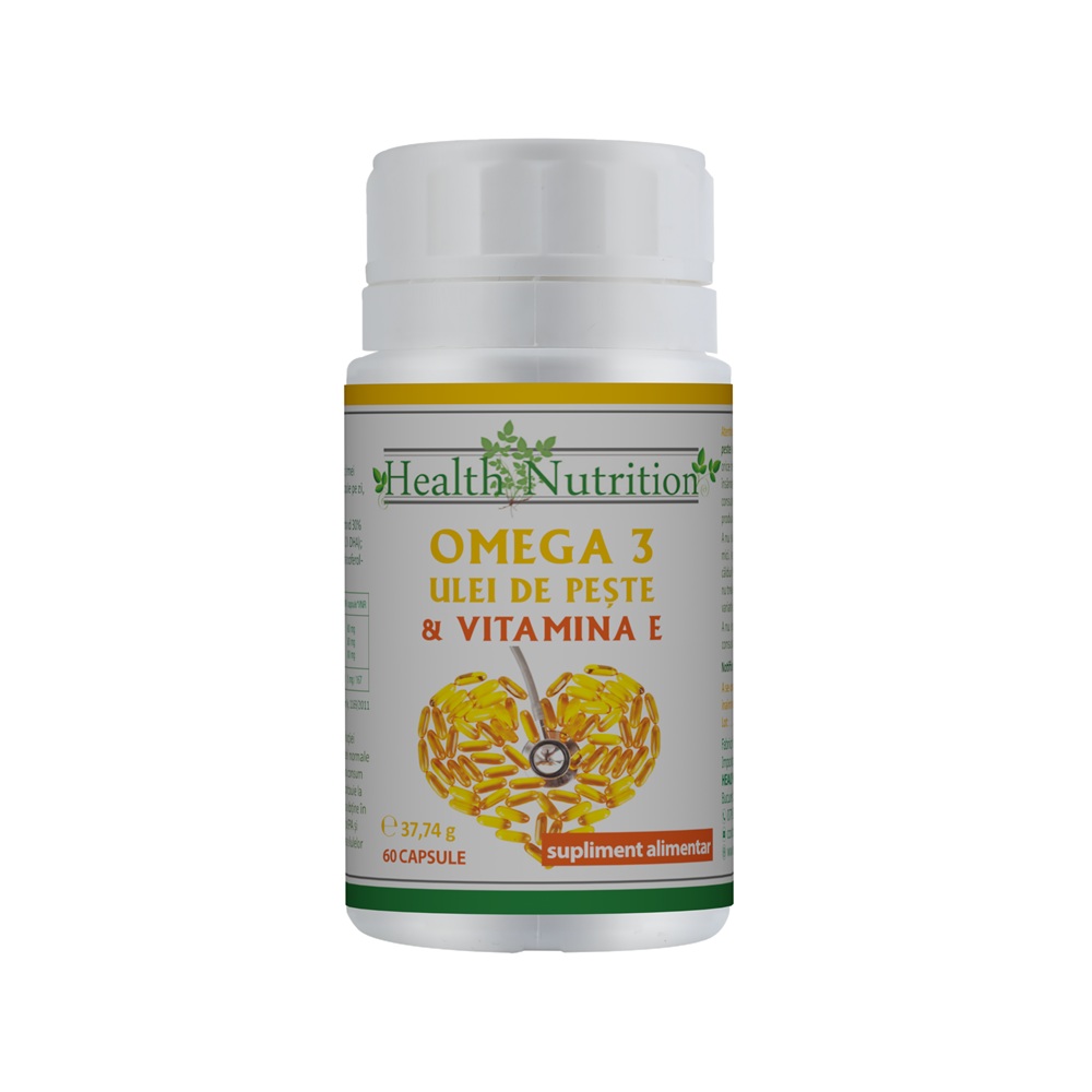 Omega3 ulei de peste 500 mg + Vitamina E 5 mg, 60 capsule moi, Health Nutrition