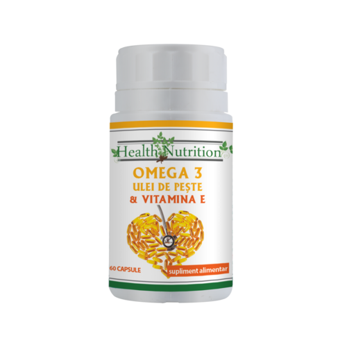 Omega3 ulei de peste 500 mg + Vitamina E 5mg, 60 capsule moi, Health Nutrition