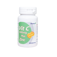 Vitamina C 500 mg + Zinc, 30 comprimate, Pharmex 