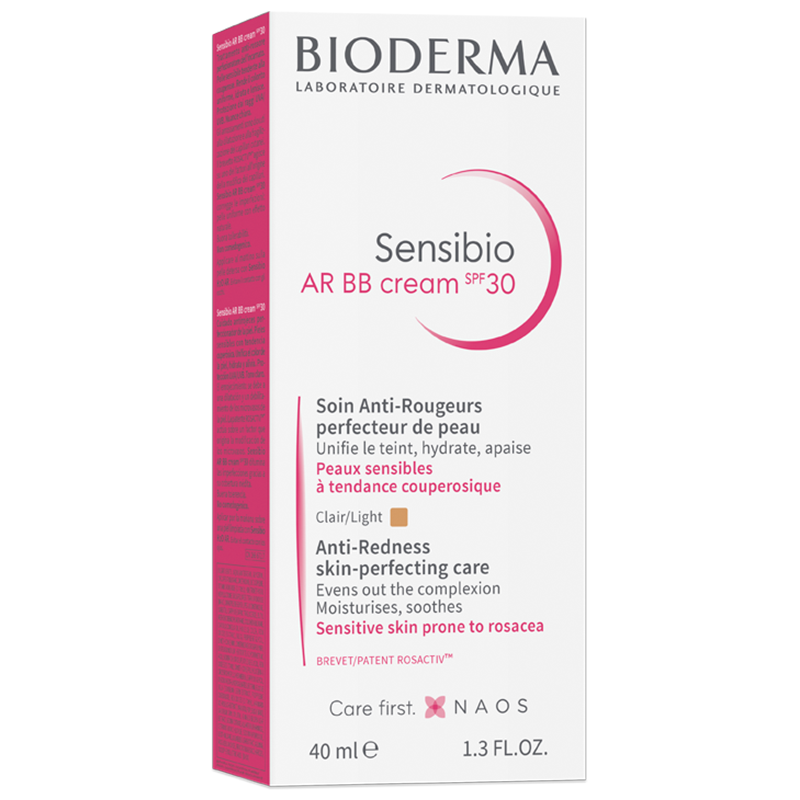 Crema BB cu SPF 30 Nuanta Clair Sensibio AR, 40 ml, Bioderma