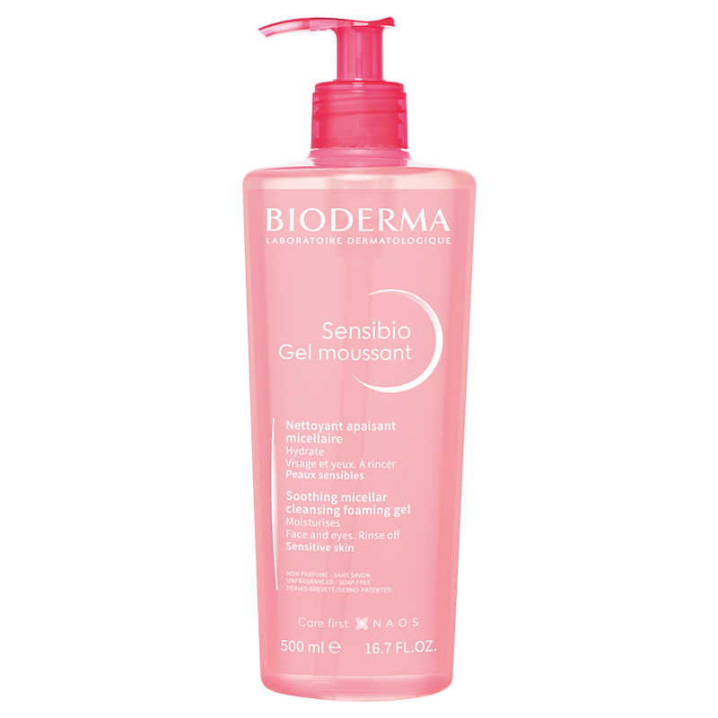 Gel spumant calmant si hidratant Sensibio, 500 ml, Bioderma