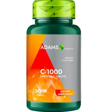 Vitamina C 1000 cu portocale, 30 tablete, Adams Vision