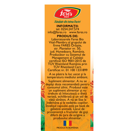 Vitamina A naturala, F161, 30 capsule, Fares 614227