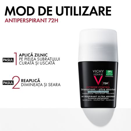 Deodorant roll-on pentru barbati, 50 ml, Vichy 656885
