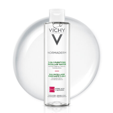 Apa micelara pentru demachierea tenului sensibil, gras sau cu tendinta acneica Normaderm, 200 ml, Vichy 599737