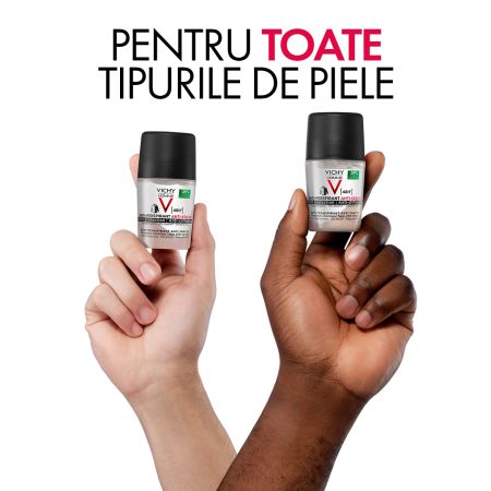 Deodorant roll-on antiperspirant pentru barbati eficacitate 48h, 50 ml, Vichy 656942