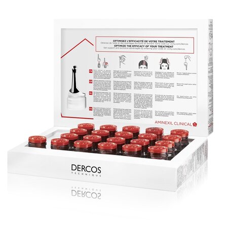 Tratament impotriva caderii parului pentru femei Aminexil Clinical 5 Dercos, 21 fiole x 6 ml, Vichy 685699