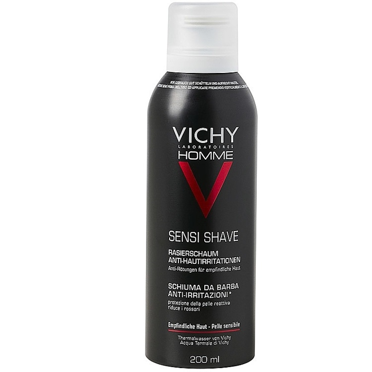 Spuma de ras anti-iritatii pentru ten sensibil, 200 ml, Vichy Homme