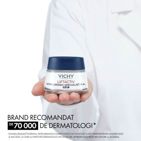 Crema antirid de noapte Liftactiv Hyaluronic Specialist HA, 50 ml, Vichy 674586