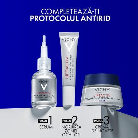 Crema antirid de noapte Liftactiv Hyaluronic Specialist HA, 50 ml, Vichy 674589