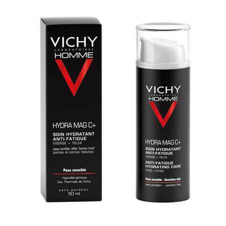 Crema hidratanta cu efect anti-oboseala pentru fata si zona ochilor Hydra Mag C, 50 ml, Vichy Homme