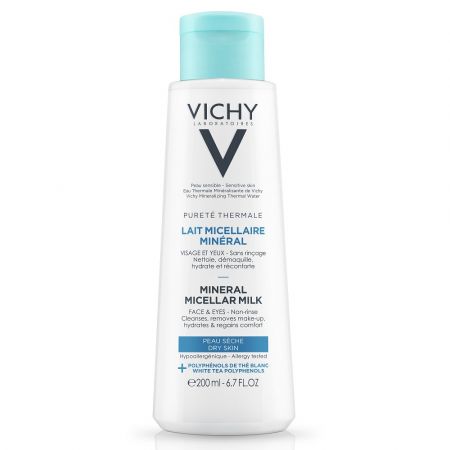 Lapte micelar pentru piele uscata Puerte Thermale, 200 ml, Vichy 