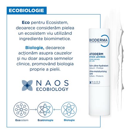 Stick buze Atoderm, 4 g, Bioderma 702240