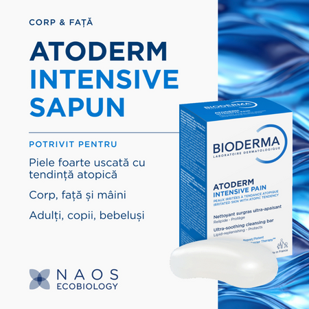 Sapun pentru piele uscata, atopica Atoderm Intensive, 150 g, Bioderma 752801