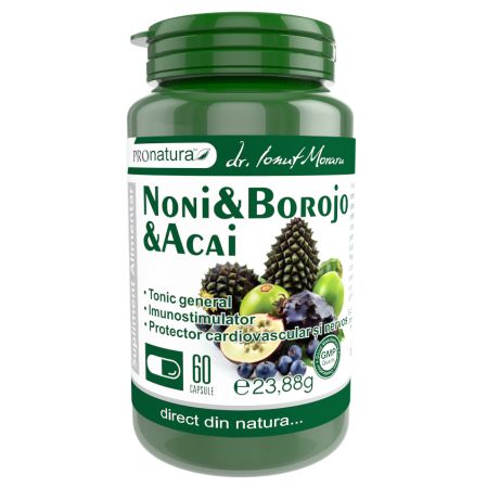 Noni, Borojo si Acai, 60 capsule, Pro Natura