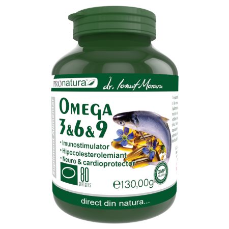 Omega 3-6-9, 80 capsule, Pro Natura