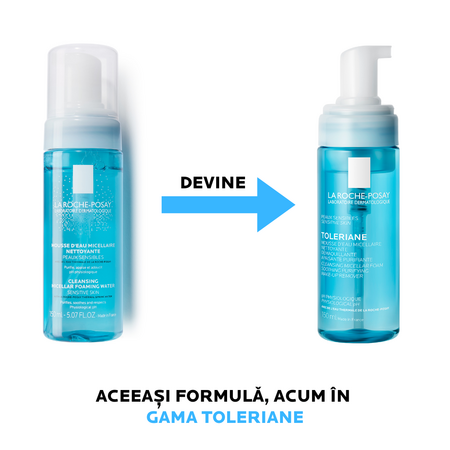 Spuma de apa micelara pentru piele sensibila Toleriane, 150 ml, La Roche-Posay 618975