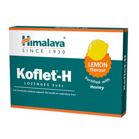 Koflet-H cu aroma de lamaie, 12 pastile, Himalaya
