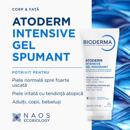 Gel spumant Atoderm Intensive, 200 ml, Bioderma 752773